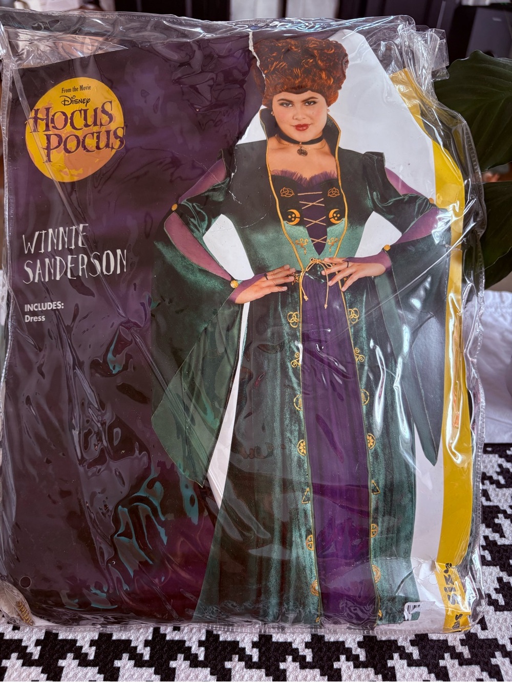 Hocus Pocus Winifred Sanderson Costume Set - Adult PLUS SIZE + Wig Bundle